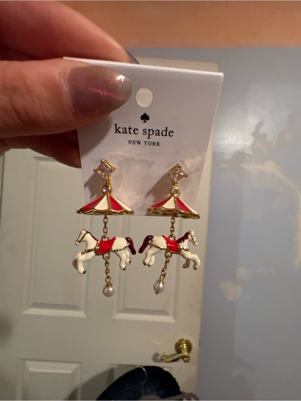 Kate Spade NWT Carousel Horse Dangle Earrings